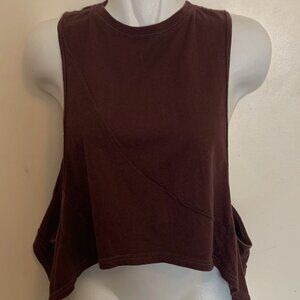 Urban Outfitters Women’s Maroon Crewneck Cropped Tank Top Size Large
